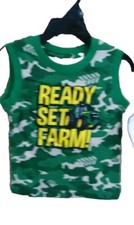 NWT John Deere boys sleeveless T shirt top READY SET FARM 12M
