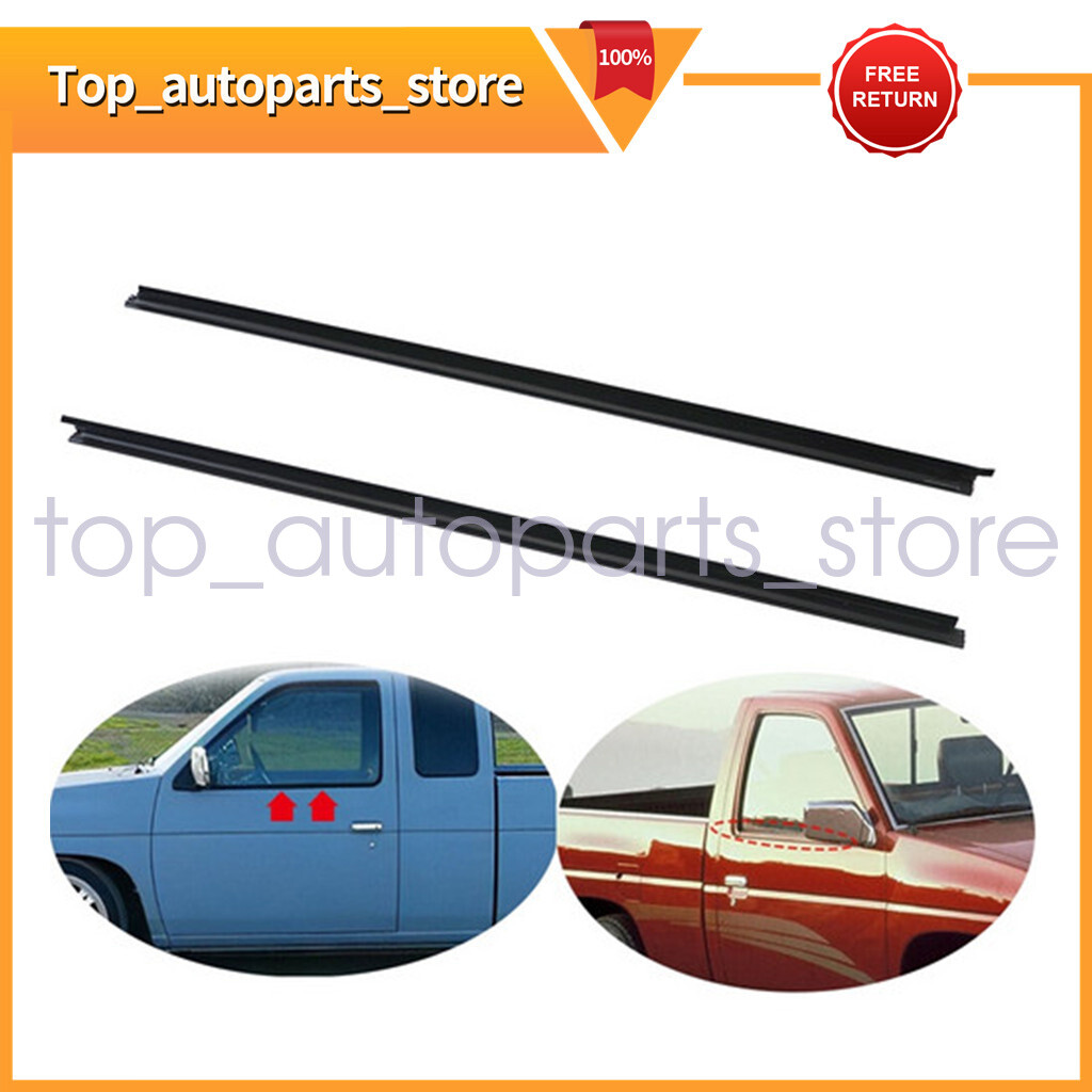 Pair Of Outer Rear Door Belt Weatherstrip Seals For Nissan Navara Hardbody D21 1986-1997 – Clip-On