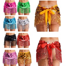 Women Dresses India Mini Skirt Petticoat Costume Stage Sequins Low Rise Shiny