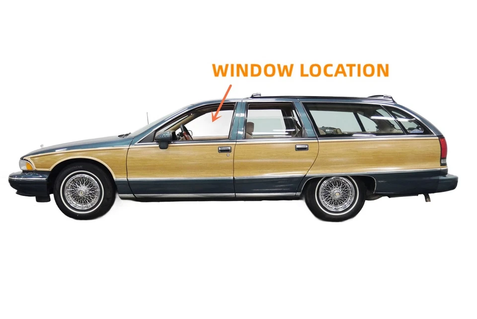 Vidrio de ventana de puerta delantera del conductor para Roadmaster Caprice Impala SS Custom Cruiser Foto 4 de 4