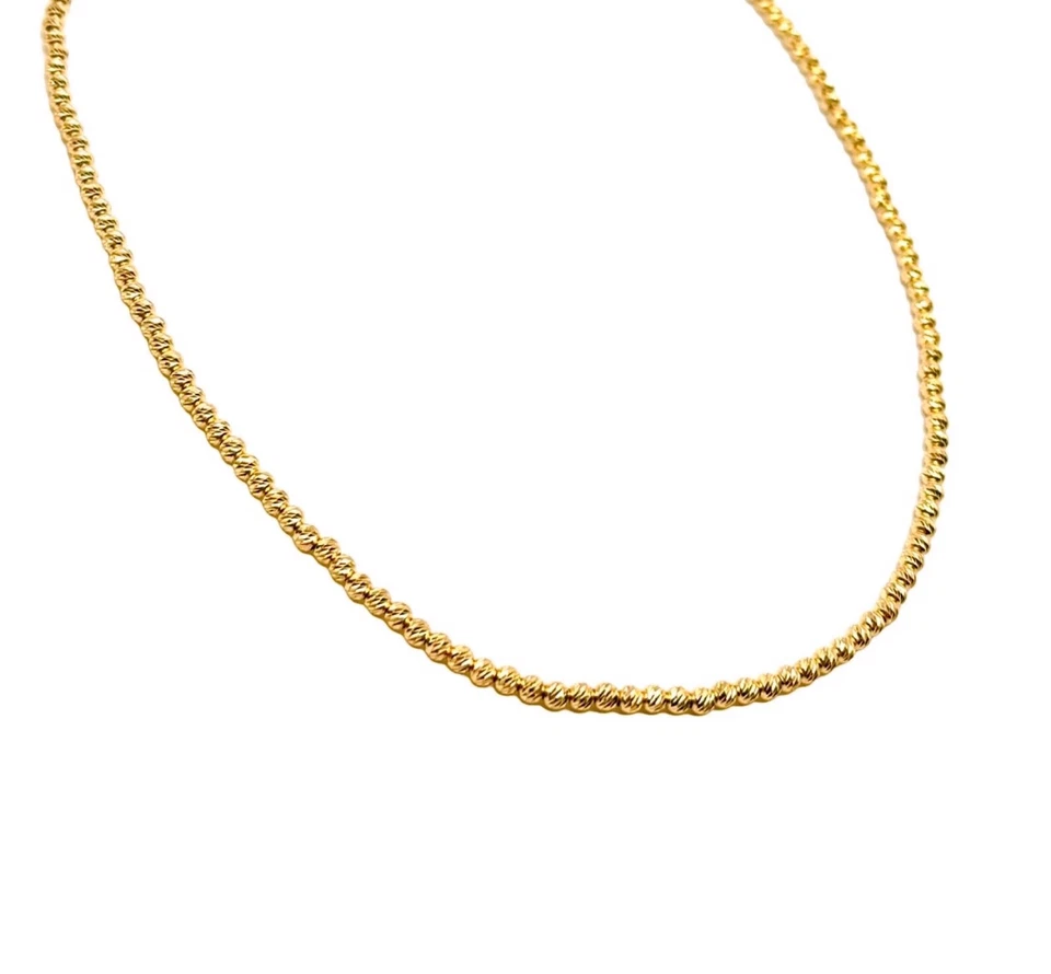 18K Goldkette mit Perlen – Damen Halskette – Italienisches Design - Bild 3 von 4