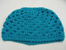 Beautifully Knitted Blue Teal Toddler Size Stocking Cap Beanie Hat