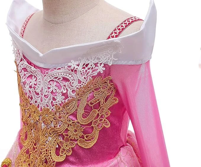 Vestido Disfraz Inspirado en Aurora para Niña - Conjunto Completo con Accesorios Foto 4 de 4