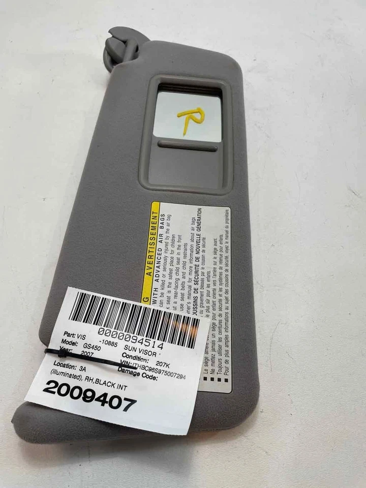 Parasol para conductor Lexus Lh gris iluminado OE compatible con Lexus GS450H 2007-2011 Foto 2 de 4