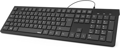 Hama Tastatur Mit Kabel (PC Tastatur, Kabelgebundene Tastatur, Wired Keyboard Fü