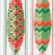 Feathered Tales: Cross Stitch Bookmark Kit Set of 2 - 2.4" x 8"