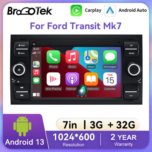 7" Android 13.0 GPS Sat Nav Bluetooth DAB Car Stereo Radio For Ford Transit Mk7 - Afbeelding 1 van 14