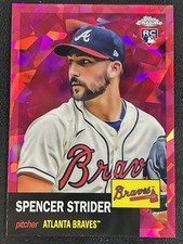 2022 Topps Platinum #186 SPENCER STRIDER RC Fucsia rifrattore atomico Braves /100