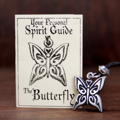 Pewter Celtic Knot Butterfly Pendant - Adjustable Cord Necklace, Symbol Of Transformation & Renewal - View #10