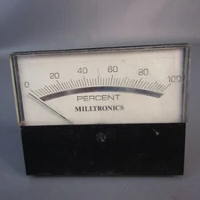 Vintage Milltronics Percent Gauge 2.75" x 3" Plastic Meter Steampunk