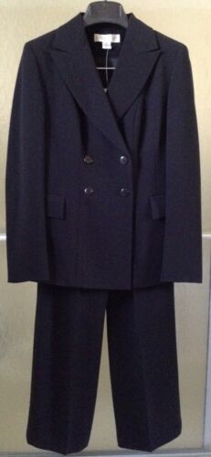 PETITE SOPHISTICATE Black New double breasted Pant Suit Blazer Jacket pant Sz 0