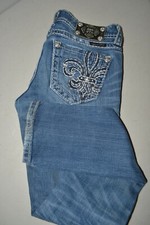 Miss Me Women's JP181153 Skinny Embellished Pockets Blue Jeans Sz 26x30