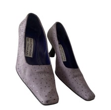 balenciaga heels VINTAGE 1990  s 2 1/2 inch heel purple polka dots