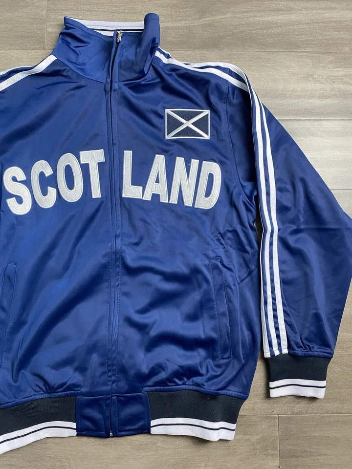 Chaqueta deportiva Ghast Blue ESCOCIA bordada deletreada bandera nacional para hombre pequeña Foto 3 de 4