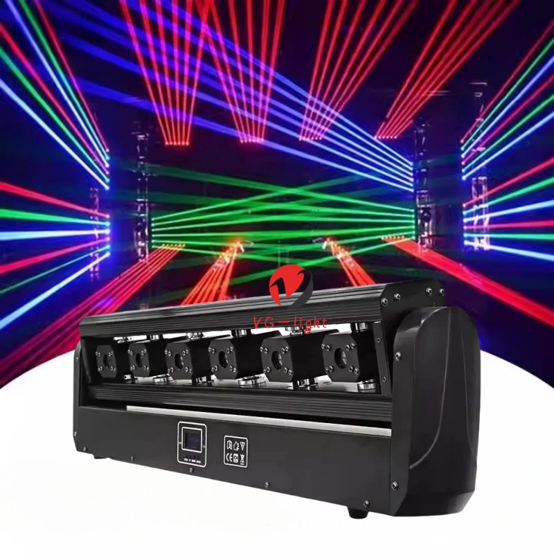 6 Eyes RGB 3in1 Laser DJ Lighting Moving Head Bar Stage DJ Club Disco Light - Image 2 of 4