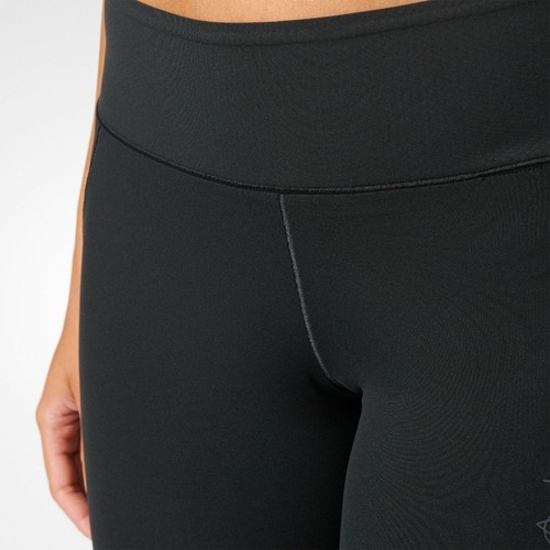 Leggings donna Adidas neri tagliati e cuciti stampati leggings stretti NUOVI - Foto 3 di 4