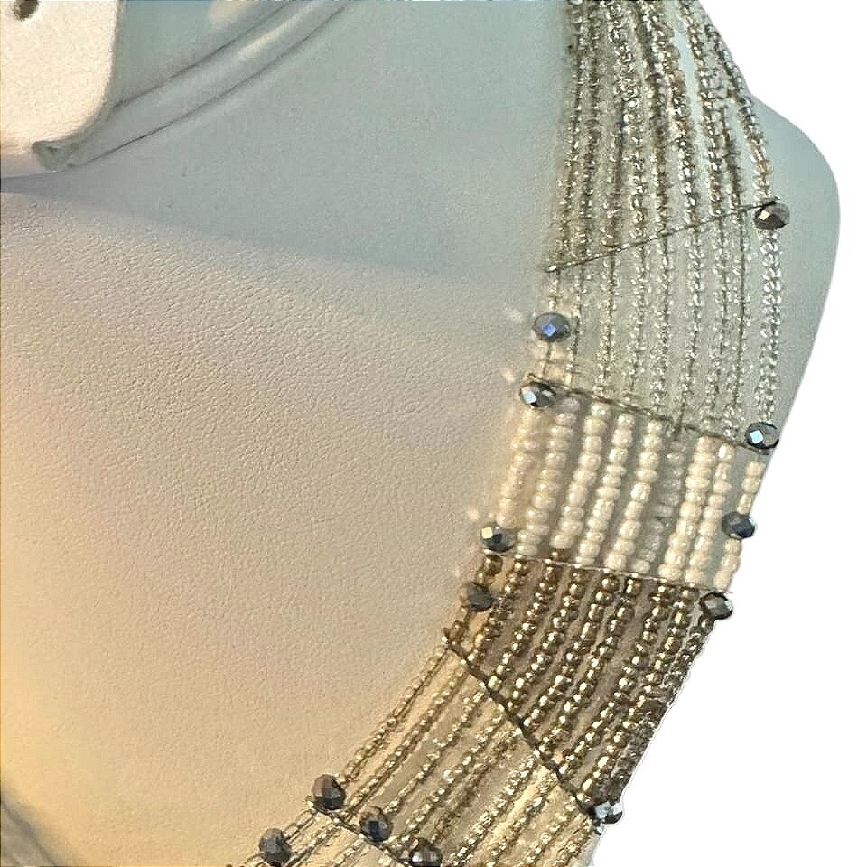 Beaded Necklace Multi Strand Statement Costume Ch… - image 4