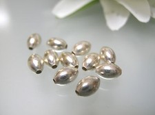 100-500 pcs Vintage Silver Plated approx. 5 x 7mm oval plain smooth beads spacer