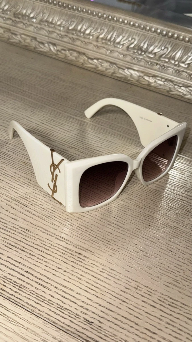 Saint Laurent White Plastic Frame Sunglasses for Women for  display picture 1