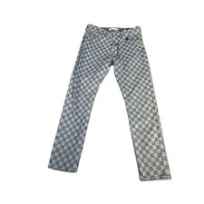 PacSun Slim Taper Jeans 32x32 Blue Checkerboard Denim Cotton Stretch