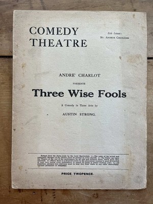 1919 Comedy Theatre London Programm ''Drei weise Narren''