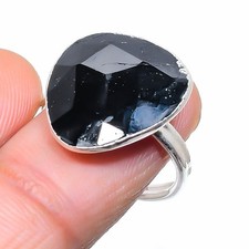 Banded Agate Gemstone 925 Sterling Silver Jewelry Ring Size Adjustable r582