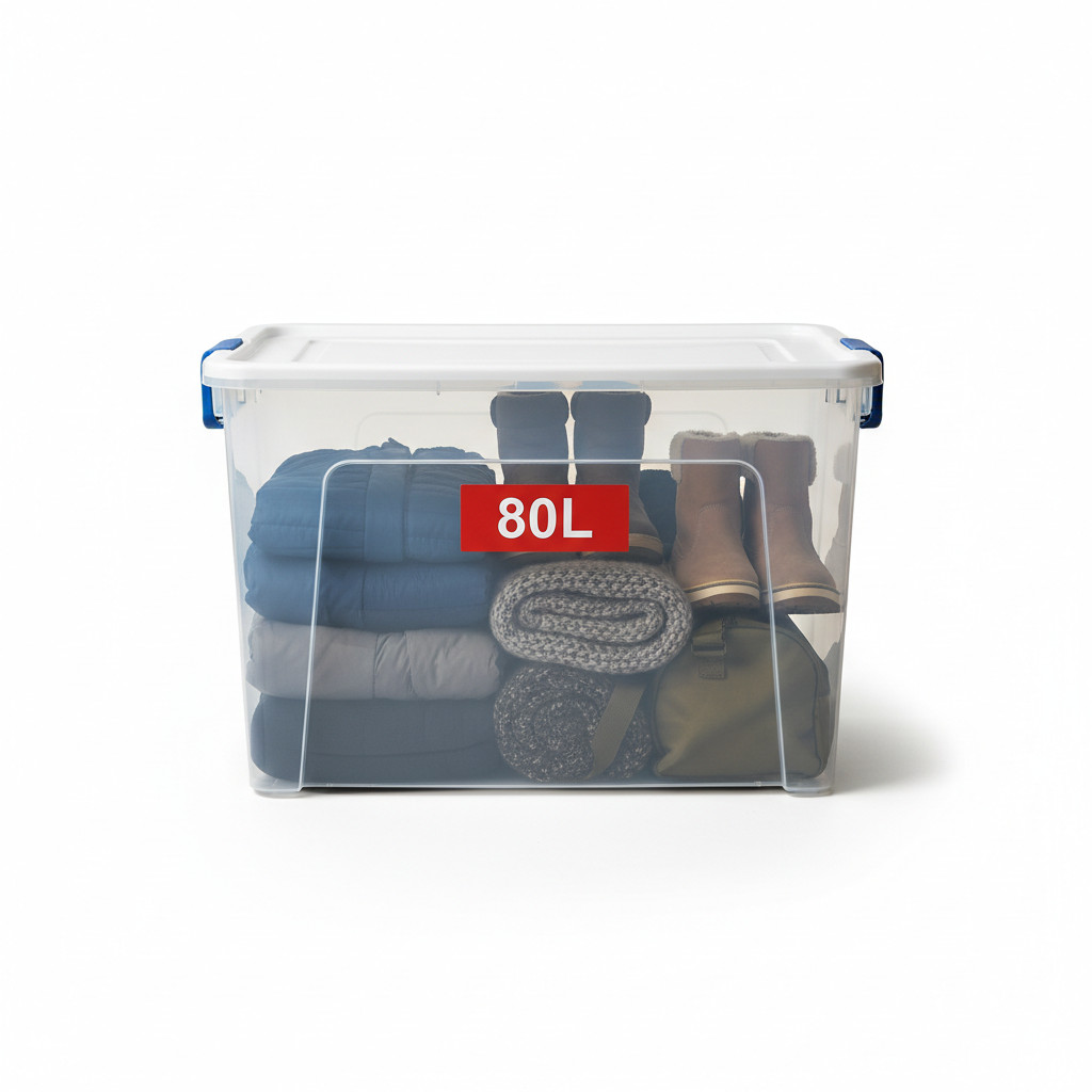 Clear Plastic Storage Boxes with Clip Lids Stackable Box Heavy Duty Home Office