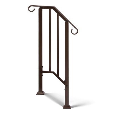 Handrails for Outdoor Steps, Iron Handrail Fits 1 Step, Transitional Handrail 