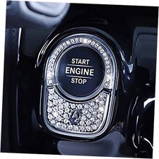 Bling Bling Crystal Button Start Ignition Control Switch Cover Car Interior