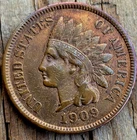 .99Cents-1909 P Indian Head Cent - Beautiful Condition Reddish Orange DETAILS!!