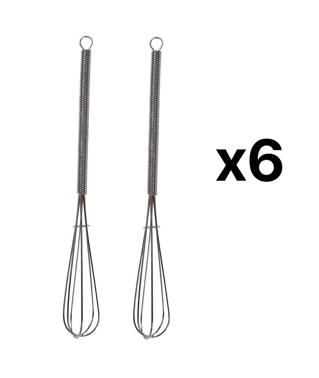 Fox Run Set of 2 Chrome 7-Inch Mini Whisks (6-Pack)