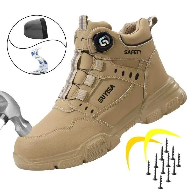 Safety Boots Waterproof Steel Toe Work Shoes for Men Durable Protective Footwear