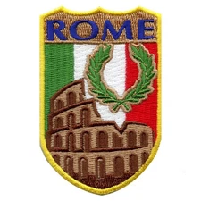 Rome Italy Shield Embroidered Iron On Patch