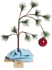 24" Charlie Brown Christmas Tree with Linus'S Blanket Holiday Décor, Classic Orn