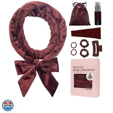 Hair Curler Headband, No Heat Overnight Hair Curler, 70" Long Velour Lazy Hai...