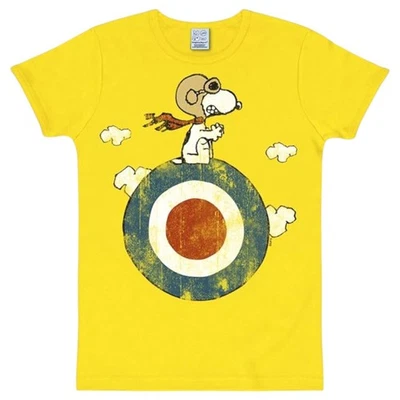 T-shirt 100% coton Logoshirt® Slim Fit Peanuts, Snoopy Cocarde (Jaune) - M - Photo 1/4
