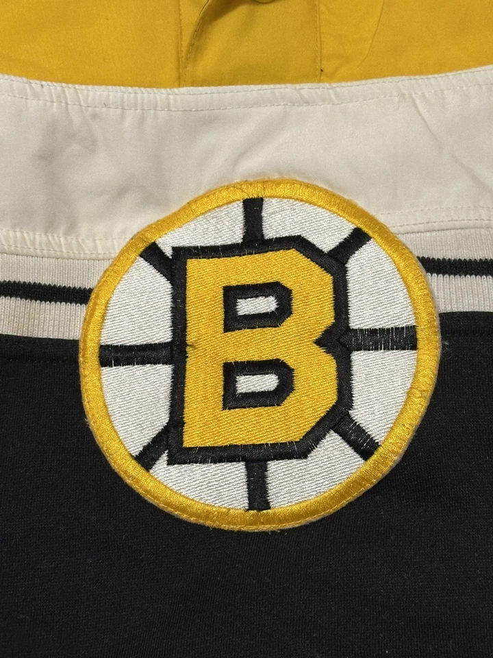 VINTAGE Apex One NHL Boston Bruins Pullover Sweatshirt 1/4 Snap Black Gold Small - Image 2 of 4