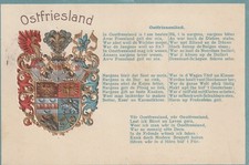 AK Ostfriesland Ostfrieslandlies Wappen in Prägedruck von 1913 (T814)