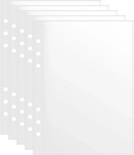 50 Pack 5X8 Clear Binder Sheets Sleeves - 6 Ring A5 Binder Inserts - Plastic Poc