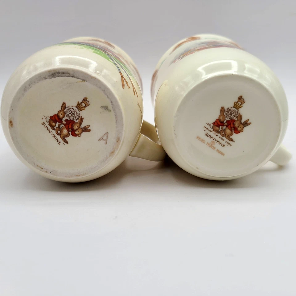 2 Vintage Royal Doulton Bunnykins Cups 1 Signed Barbara Vernon Trousers Knitting - Image 4 of 4