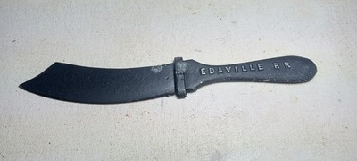 VINTAGE EDAVILLE RAILROAD BLACK ALUMINUM ADVERTISING LETTER OPENER L@@K!!