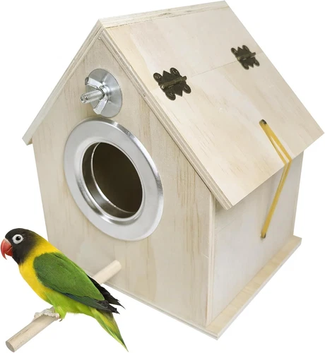 kathson Parakeet Nest Box Bird Nesting House Parrot Breeding Mating wood