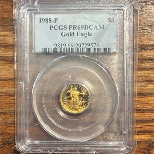 U.S. Mint 1988 $5 Gold Eagle 1/10 oz Proof PCGS PR69DCAM