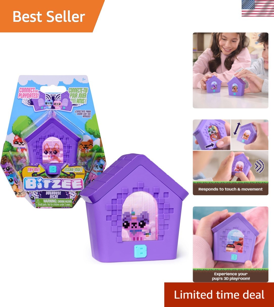 Doghouse Interactive Toy with 15 Puppies Inside, 3D Playroom