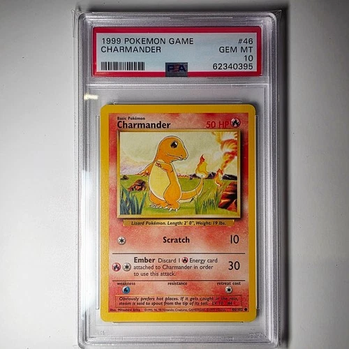 1999 Pokemon Base Set Charmander #46 English Unlimited 46/102 - PSA 10 GEM MINT