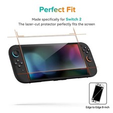 2-Pack Screen Protector for Nintendo Switch 2 2025 Tempered Glass Clear Film