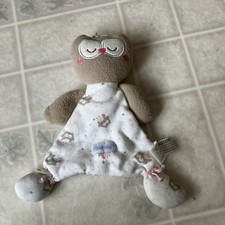 Vitamins Baby Tan  Pink Owl Lovey Plush Security Blanket Stuffed Animal Toy