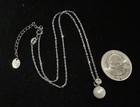 Organic Pearl CZ Modernist Sterling Silver 925 Beaded Chain Necklace 17” — photo 1