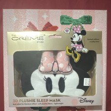 The Cr me Shop Disney Minnie Mouse 3D Plushie Sleep Mask Black White Pink MINNIE