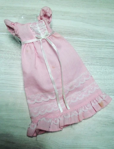 Vtg Barbie SKIPPER 80s Tagged Doll Clothes PINK FLOWER GIRL Easter DRESS